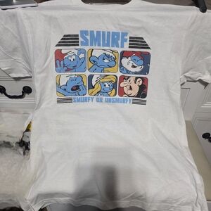 Smurf Graphic Mens T-Shirt - White